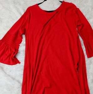 Agnes & Dora Walker Bloom Dress Solid Red